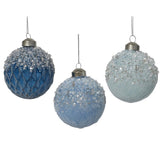 Decoris Glass Babuble Set of 3 Pieces with Beads - 3 Assorted